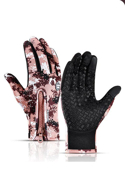 Heated Winter Gloves Touch Screen Riding Motorcycle Sliding Waterproof Sports Gloves with Fleece